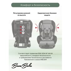 Детское автокресло 0-18 кг BAMBOLA Bambino Графит соты