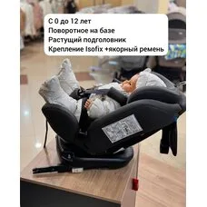 Автокресло MINORI ISOFIX 360° BAMBOLA 0-36 кг Темно Серый