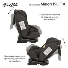 Автокресло MINORI ISOFIX 360° BAMBOLA 0-36 кг Светло Серый