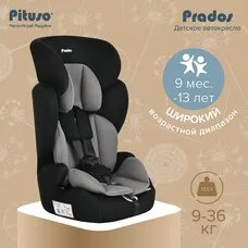Детское автокресло Pituso Prados Grey Black