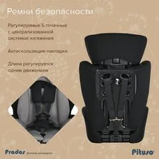 Детское автокресло Pituso Prados Grey Black