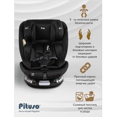 Детское автокресло 0-36 кг Pituso Roys + Black black