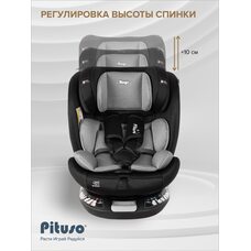Детское автокресло 0-36 кг Pituso Roys + Black grey 