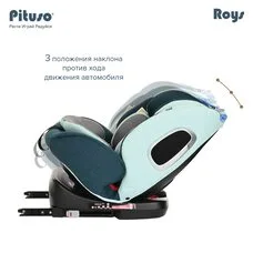 Автокресло поворотное Roys IsoFix Pituso Изумрудно-Серый 0-36 кг