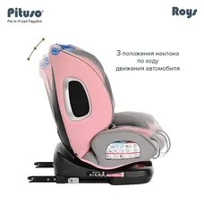 Автокресло поворотное Roys IsoFix Pituso Розово-Серый 0-36 кг