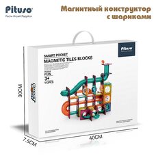 Детский магнитный конструктор PITUSO 112 деталей