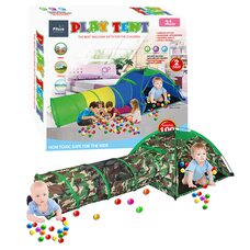 Детская игровавая палатка Дом + 100 шаров Милитари+туннель PITUSO 270х120х72