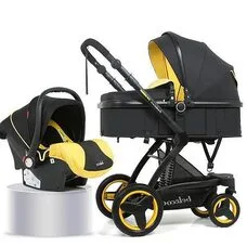 Коляска трансформер 3в1 Belecoo X6 black-Yellow
