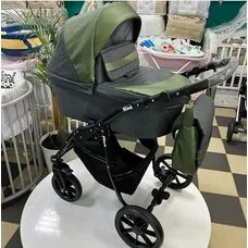 Коляска 2 в1 Nino PITUSO Antracyt Кожа Metalic Olive