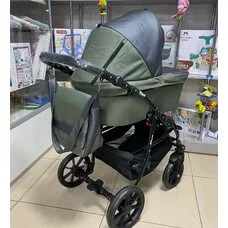 Коляска 2 в1 Nino Olive + Кожа Antracyt PITUSO