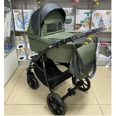 Коляска 2 в1 Nino Olive + Кожа Antracyt PITUSO