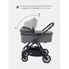 Коляска 2в1 детская MOWBaby MOVE Grey-Green