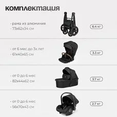 Коляска 3в1 TOMIX Eclipse black