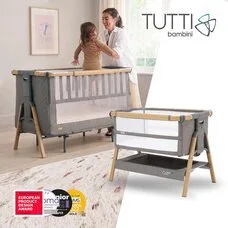 Кроватка трансформер приставная Tutti Bambini CoZee XL Oak/Charcoal