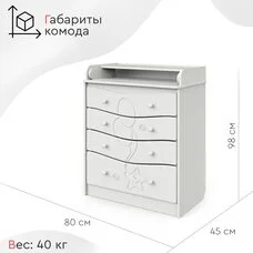 Детский комод TOMIX Cameron с рисунком