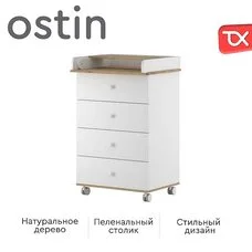 Комод детский TOMIX OSTIN 60 белый дуб 