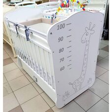 Кроватка детская Жираф с ростомером 440001 белый