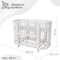 Кроватка трансформер 5в1 TOMIX NUVELLA белый