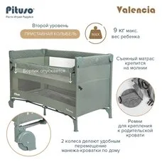 Двухуровневый манеж Pituso VALENCIA Mint