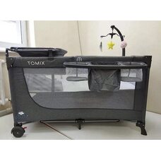 Детский двухуровневый манеж LULLABY Lux TOMIX Grey