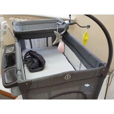 Детский двухуровневый манеж LULLABY Lux TOMIX Grey