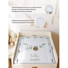 Пеленальный матрасик Rant hello baby белый 