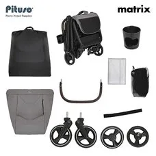 Прогулочная коляска компактно складывается MATRIX PITUSO Graphite
