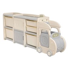 Стеллаж для игрушек с ящиками PITUSO Машинка MAX Grey Beige