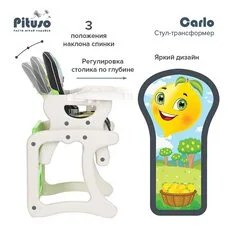 Стульчик трансформер CARLO Lemon Зеленый PITUSO