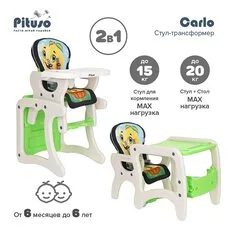 Стульчик трансформер CARLO Lemon Зеленый PITUSO