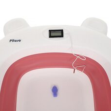  Детская ванна складная встроен.термометр PITUSO 81,5х46х22 см Pink/Темно-розовый 