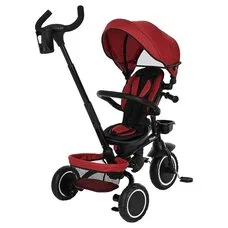 Велосипед детский складной с родительской ручкой Elite PITUSO Plus Red Maroon