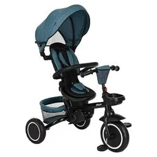 Велосипед детский складной с родительской ручкой Elite PITUSO Plus Teal Blue