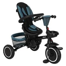 Велосипед детский складной с родительской ручкой Elite PITUSO Plus Teal Blue