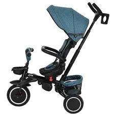Велосипед детский складной с родительской ручкой Elite PITUSO Plus Teal Blue
