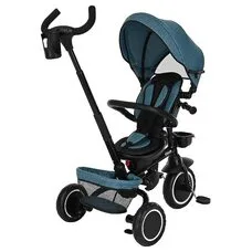 Велосипед детский складной с родительской ручкой Elite PITUSO Plus Teal Blue