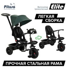 Трехколесный велосипед Elite Green/Зеленый 10/8 Pituso