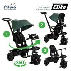 Трехколесный велосипед Elite Green Pituso